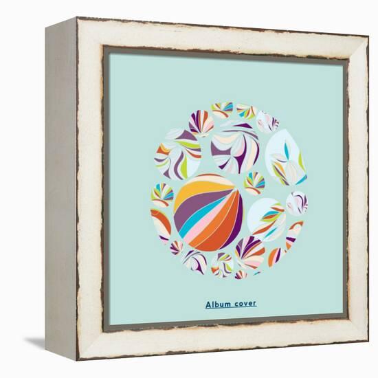 Abstract Circles Background - with Illustrative Design Elements-run4it-Framed Stretched Canvas