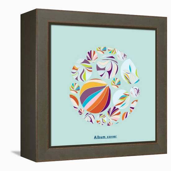 Abstract Circles Background - with Illustrative Design Elements-run4it-Framed Stretched Canvas