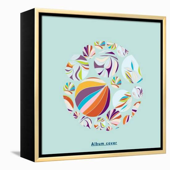 Abstract Circles Background - with Illustrative Design Elements-run4it-Framed Stretched Canvas