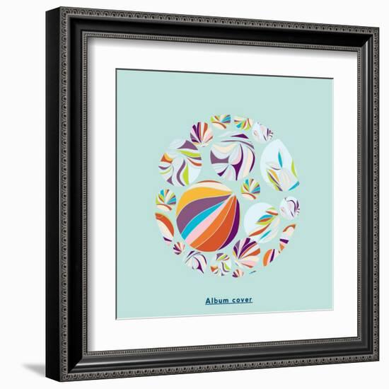 Abstract Circles Background - with Illustrative Design Elements-run4it-Framed Art Print