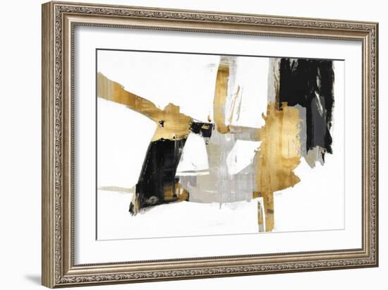Abstract Collage Black Gold, 2023-David Moore-Framed Art Print