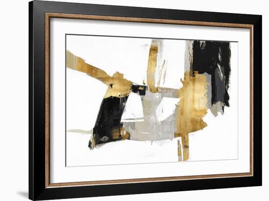 Abstract Collage Black Gold, 2023-David Moore-Framed Art Print