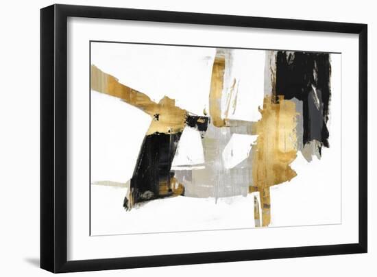 Abstract Collage Black Gold, 2023-David Moore-Framed Art Print