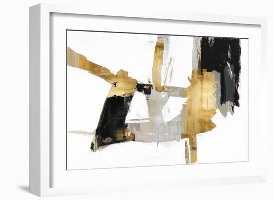 Abstract Collage Black Gold, 2023-David Moore-Framed Art Print