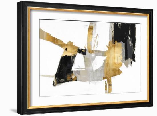 Abstract Collage Black Gold, 2023-David Moore-Framed Art Print