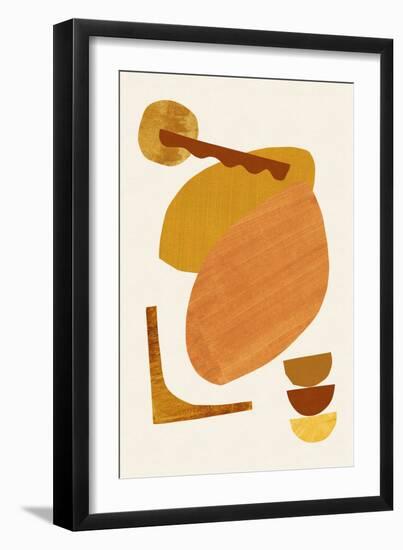 Abstract Collage With Warm Shapes-Alisa Galitsyna-Framed Giclee Print