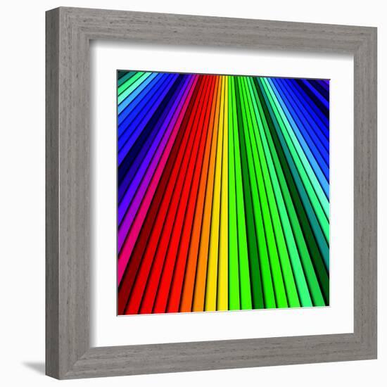 Abstract Color Background Spectrum Lines-Lukas Kurka-Framed Art Print