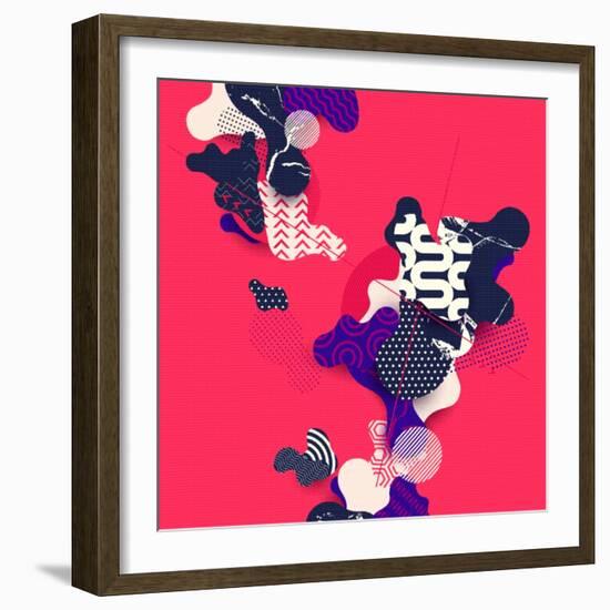 Abstract Color Modern Geometric Background-theromb-Framed Art Print