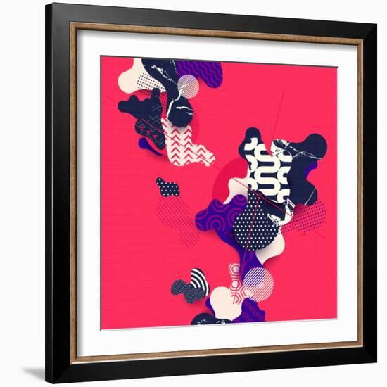 Abstract Color Modern Geometric Background-theromb-Framed Art Print