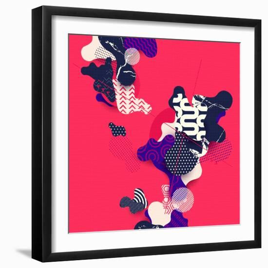 Abstract Color Modern Geometric Background-theromb-Framed Art Print