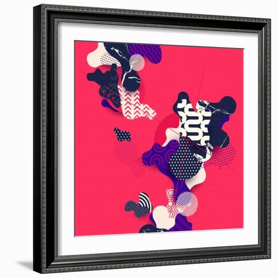 Abstract Color Modern Geometric Background-theromb-Framed Art Print