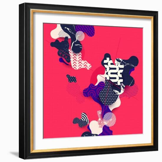 Abstract Color Modern Geometric Background-theromb-Framed Art Print