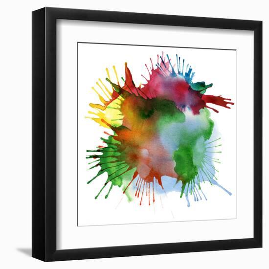 Abstract Color Watercolor Blot Background-Rudchenko Liliia-Framed Art Print