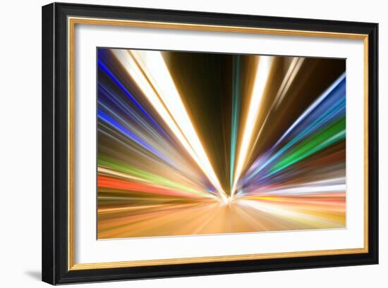 Abstract Colored Light At Night-06photo-Framed Art Print