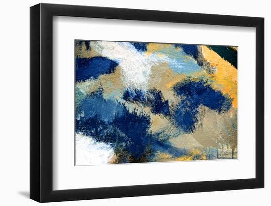 Abstract Colorful Acrylic Paint Brush on Cement Wall Background like a Earth or Fun, Top View.-component-Framed Photographic Print