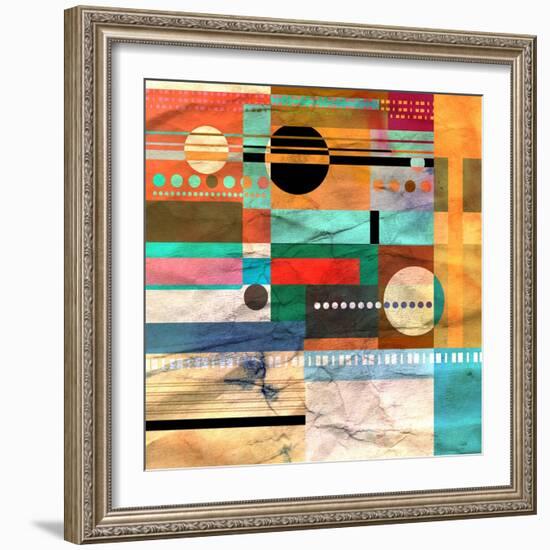 Abstract Colorful Background of Geometric Elements-Tanor-Framed Art Print