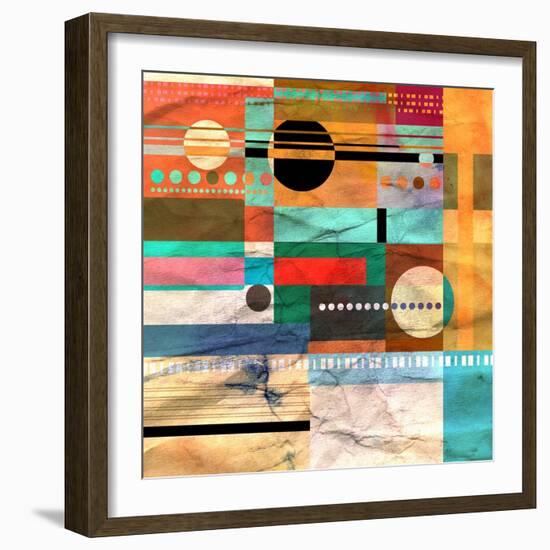 Abstract Colorful Background of Geometric Elements-Tanor-Framed Art Print