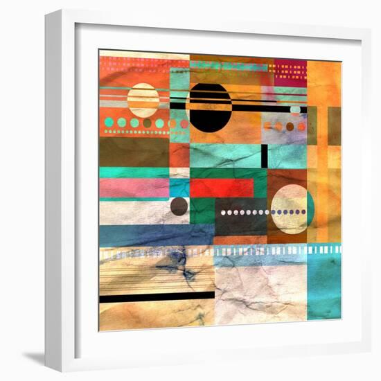 Abstract Colorful Background of Geometric Elements-Tanor-Framed Art Print