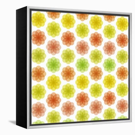 Abstract Colorful Flower Pattern-amovita-Framed Stretched Canvas