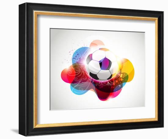 Abstract Colorful Football Banner-Slamer-Framed Premium Giclee Print