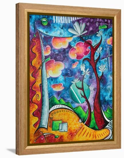 Abstract Colorful Landscape PoP Art-Megan Aroon Duncanson-Framed Stretched Canvas