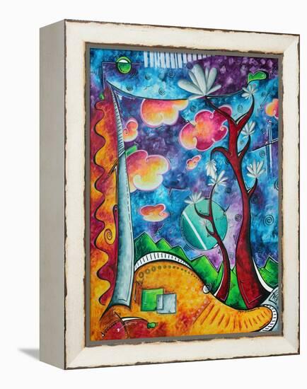 Abstract Colorful Landscape PoP Art-Megan Aroon Duncanson-Framed Stretched Canvas