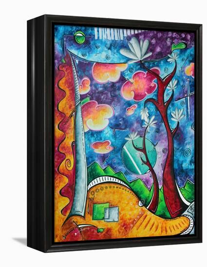 Abstract Colorful Landscape PoP Art-Megan Aroon Duncanson-Framed Stretched Canvas