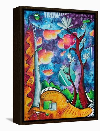 Abstract Colorful Landscape PoP Art-Megan Aroon Duncanson-Framed Stretched Canvas