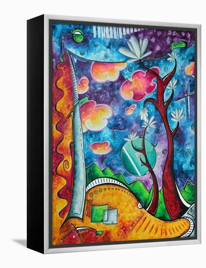 Abstract Colorful Landscape PoP Art-Megan Aroon Duncanson-Framed Stretched Canvas