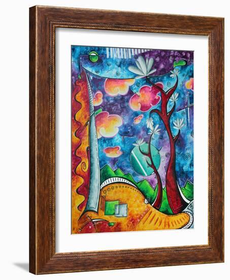 Abstract Colorful Landscape PoP Art-Megan Aroon Duncanson-Framed Art Print