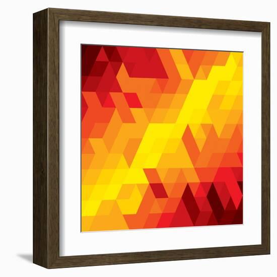 Abstract Colorful Of Diamond, Cube And Square Shapes-smarnad-Framed Art Print