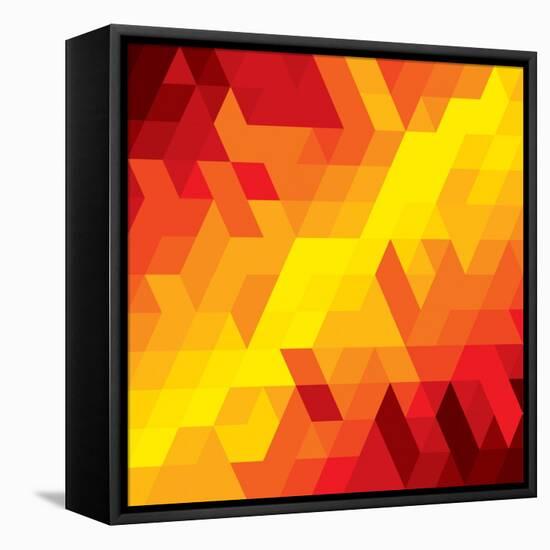 Abstract Colorful Of Diamond, Cube And Square Shapes-smarnad-Framed Stretched Canvas