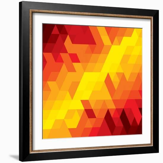 Abstract Colorful Of Diamond, Cube And Square Shapes-smarnad-Framed Art Print
