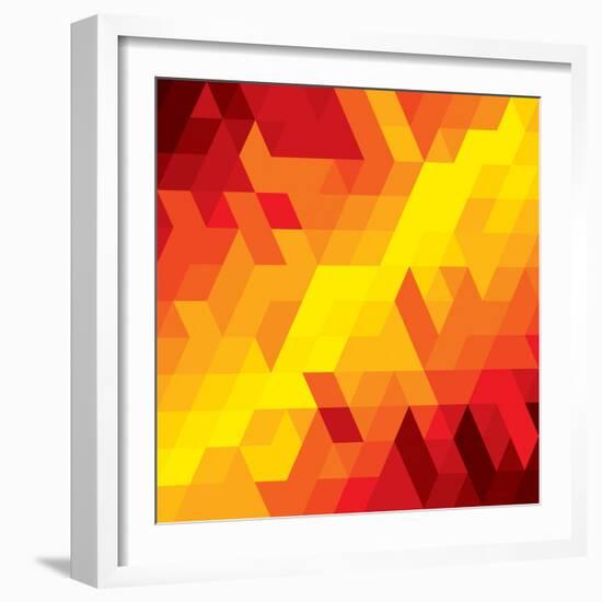 Abstract Colorful Of Diamond, Cube And Square Shapes-smarnad-Framed Art Print