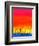 Abstract Colorful Oil Painting Landscape on Canvas. Semi- Abstract Image of Tree and Red Sky. Sprin-pluie_r-Framed Art Print