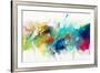 Abstract Colorful Oil Painting on Canvas Texture. Hand Drawn Brush Stroke, Oil Color Paintings Back-pluie_r-Framed Art Print