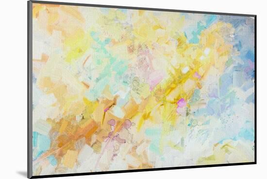 Abstract Colorful Oil Painting on Canvas Texture.-Nongkran_ch-Mounted Photographic Print