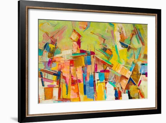 Abstract Colorful Oil Painting on Canvas-Gurgen Bakhshetyan-Framed Photographic Print