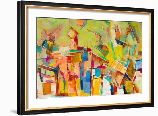 Abstract Colorful Oil Painting on Canvas-Gurgen Bakhshetyan-Framed Photographic Print