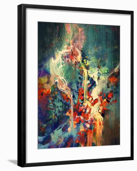 Abstract Colorful Painting,Melted Coloring Elements,Illustration-Tithi Luadthong-Framed Premium Giclee Print