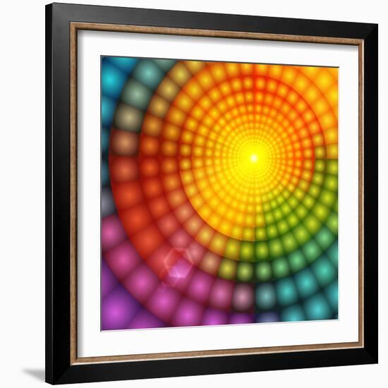 Abstract Colorful Shining Circle Tunnel Background-art_of_sun-Framed Premium Giclee Print