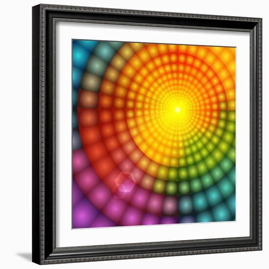 Abstract Colorful Shining Circle Tunnel Background-art_of_sun-Framed Premium Giclee Print