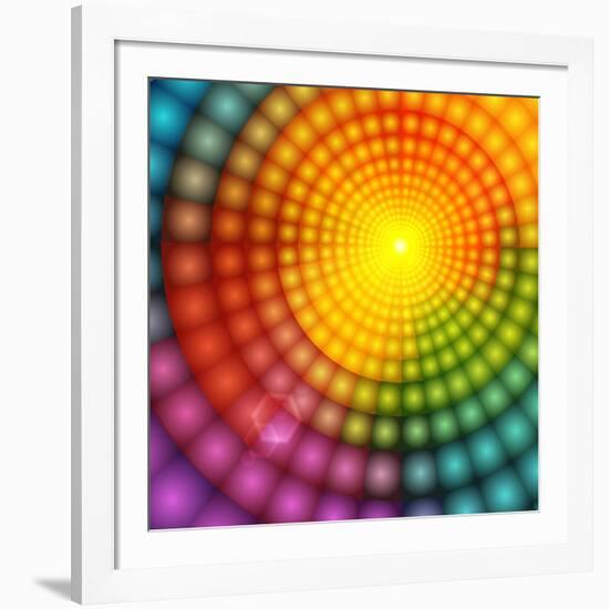 Abstract Colorful Shining Circle Tunnel Background-art_of_sun-Framed Art Print