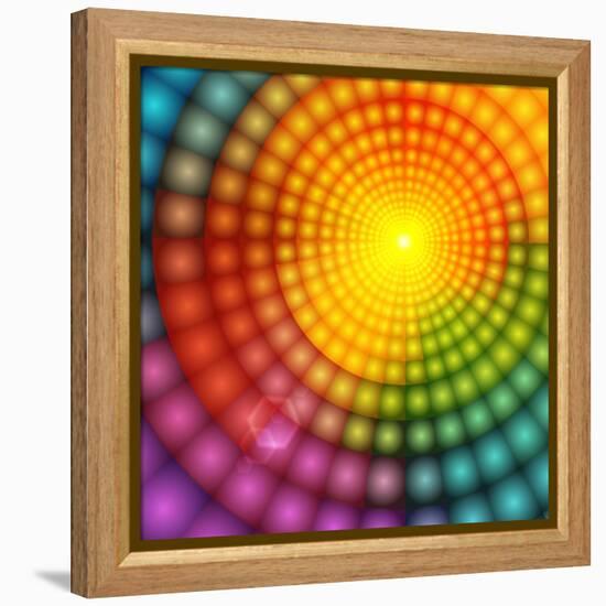 Abstract Colorful Shining Circle Tunnel Background-art_of_sun-Framed Stretched Canvas