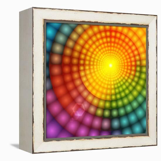 Abstract Colorful Shining Circle Tunnel Background-art_of_sun-Framed Stretched Canvas