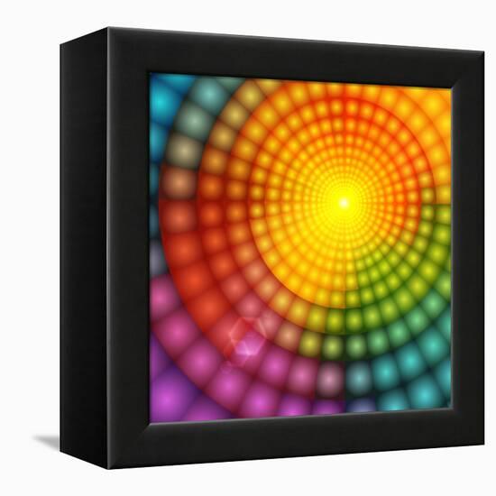 Abstract Colorful Shining Circle Tunnel Background-art_of_sun-Framed Stretched Canvas