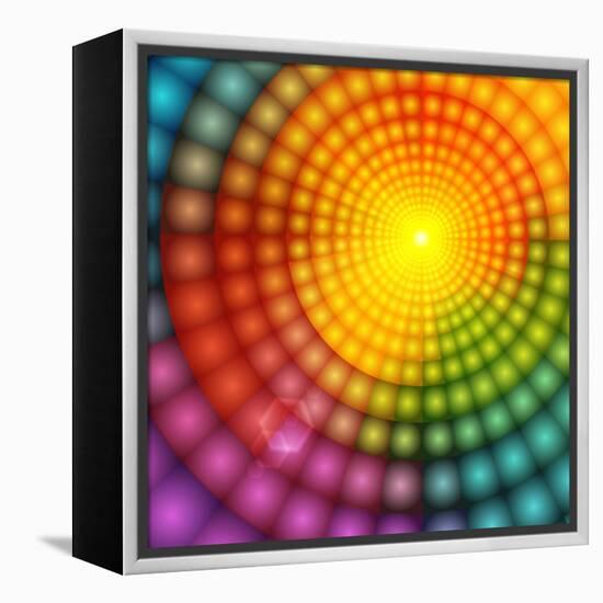 Abstract Colorful Shining Circle Tunnel Background-art_of_sun-Framed Stretched Canvas