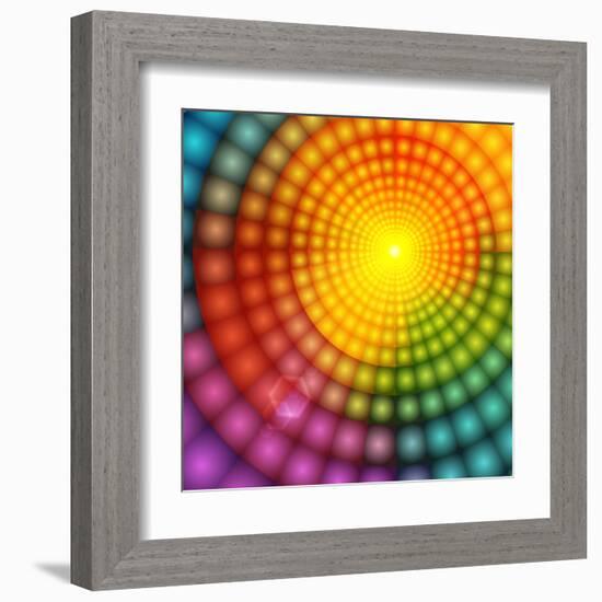 Abstract Colorful Shining Circle Tunnel Background-art_of_sun-Framed Art Print