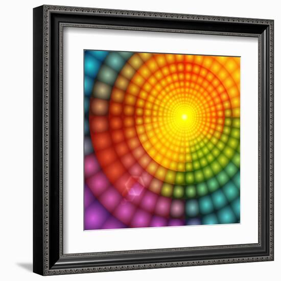 Abstract Colorful Shining Circle Tunnel Background-art_of_sun-Framed Art Print