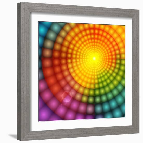 Abstract Colorful Shining Circle Tunnel Background-art_of_sun-Framed Art Print